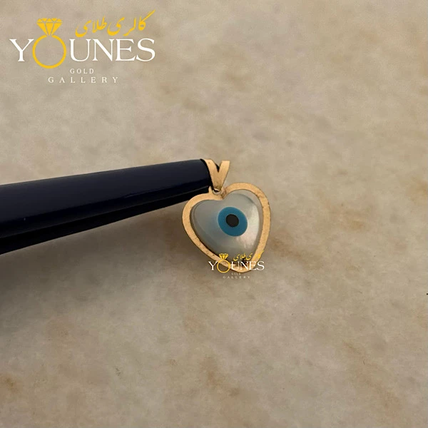 آویز سواروسکی قلب چشم نظر طلا